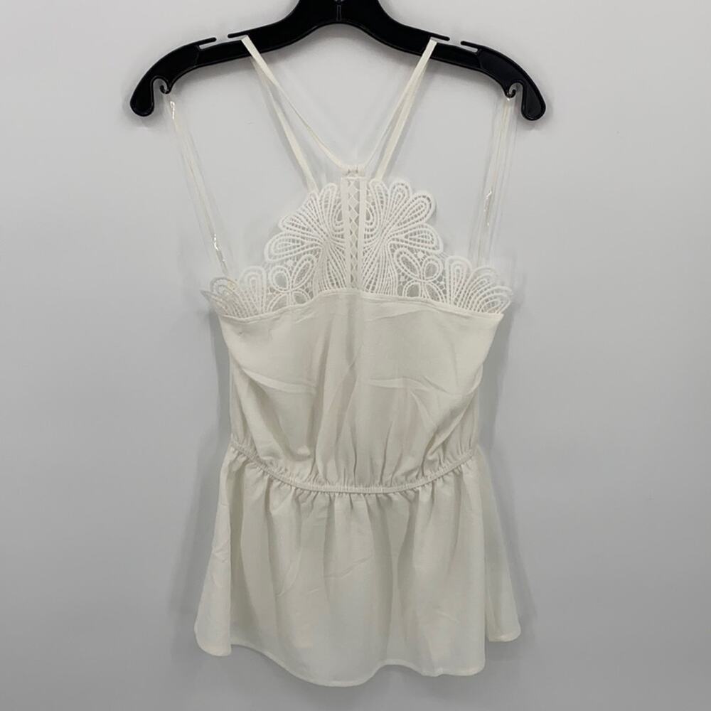 Noble U NWT White Strappy Halter Criss Cross Straps Top Size Medium